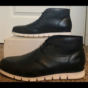 Mens Leather Chukka Boots Size: 12, Color: Navy From: Harrison Myles